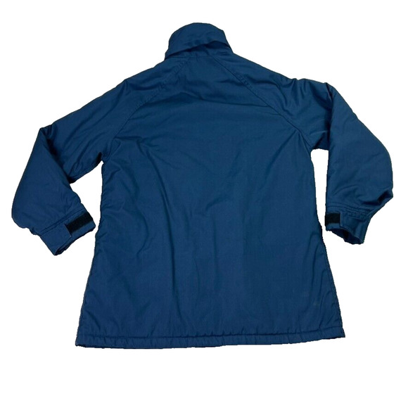 Woolrich Jacket Women Medium Blue Full Zip Pockets Chore Barn Coat Nylon 80s VTG - Picture 2 of 11